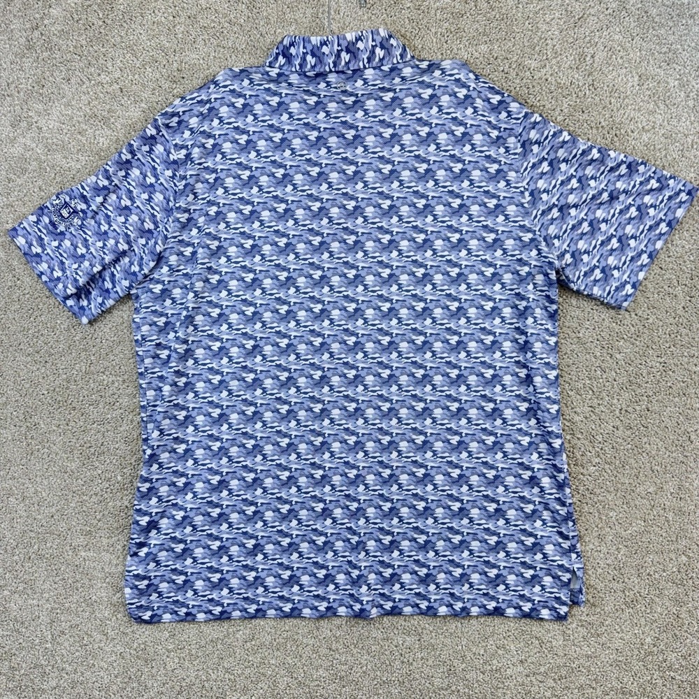 Stitch Golf Polo Mens Large Blue Camo Detroit Golf Club Performance Shirt - Picture 3 of 9